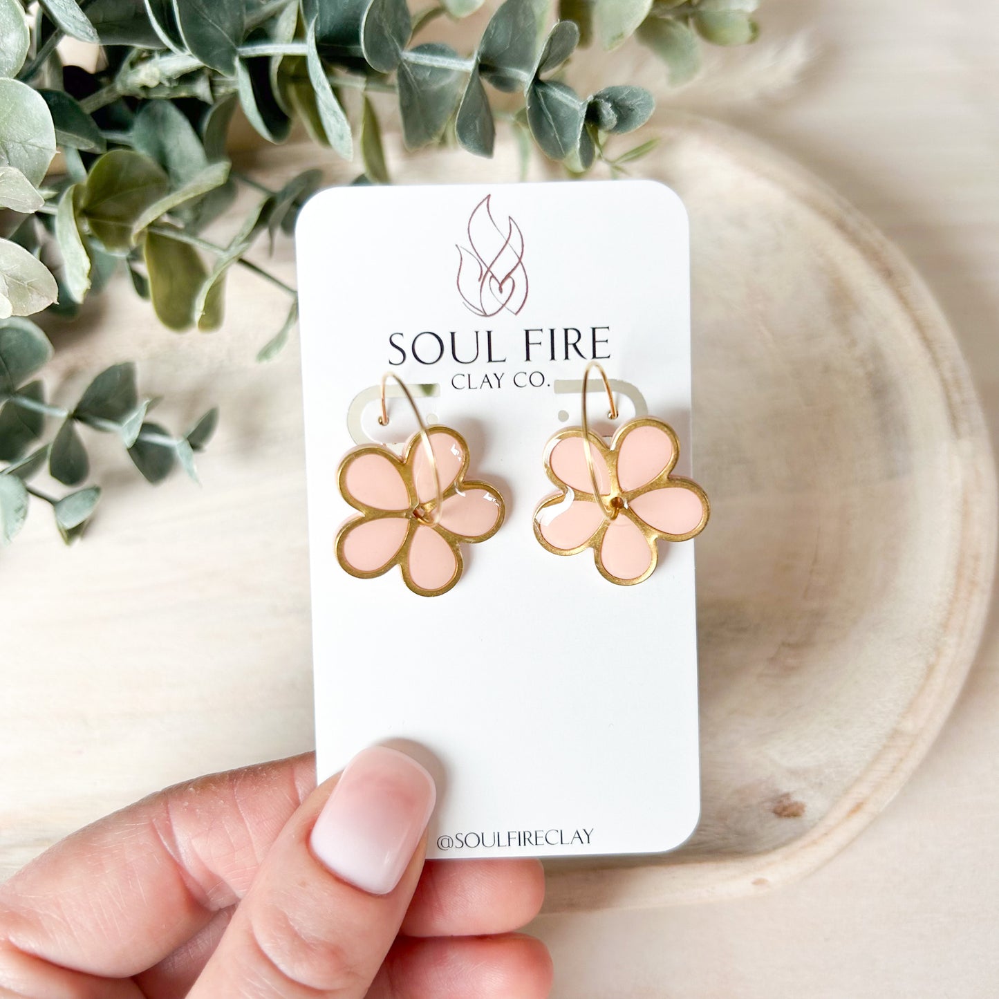 Pastel Spinner Flower Statement Earrings