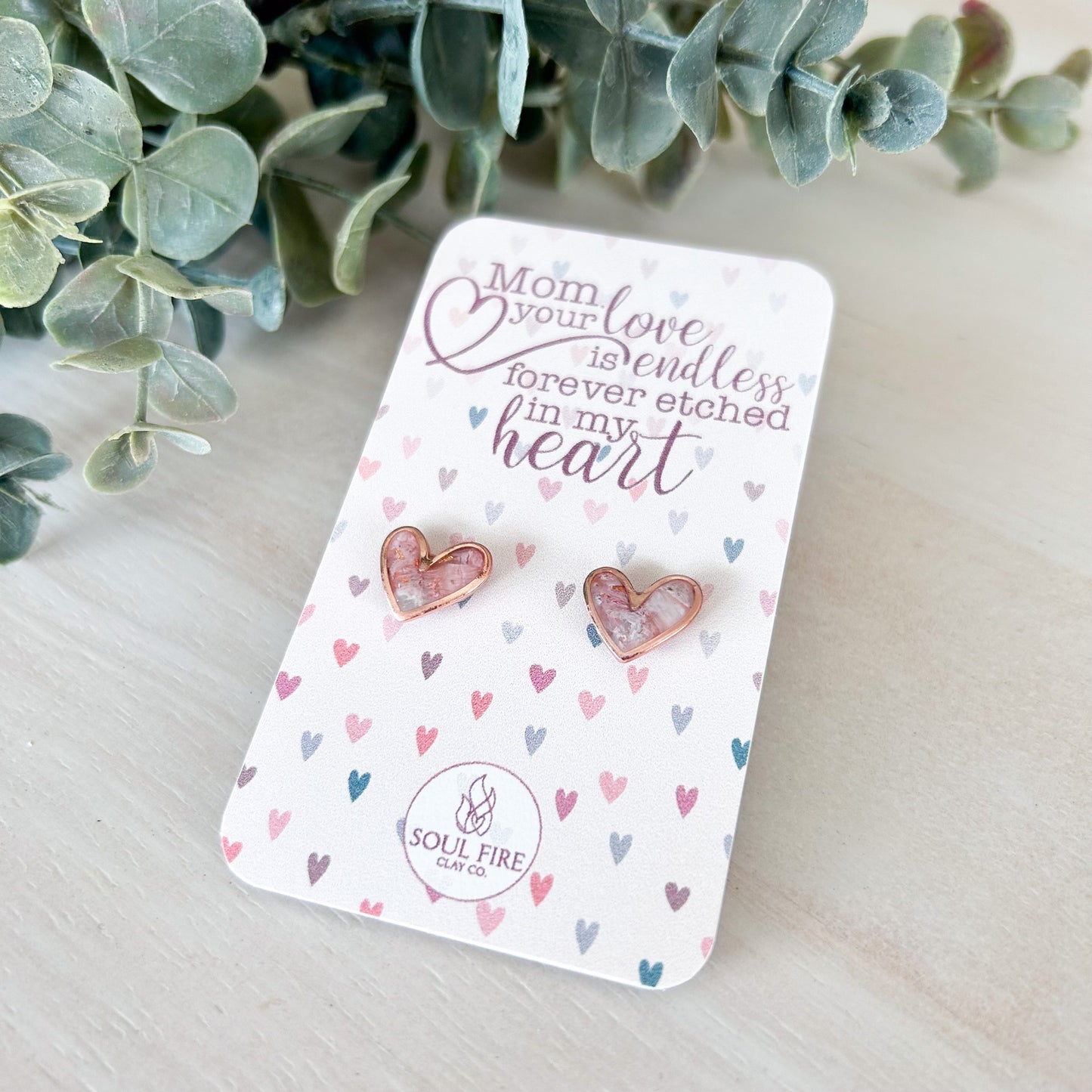 Mother’s Day Heart Studs - Statement Earrings