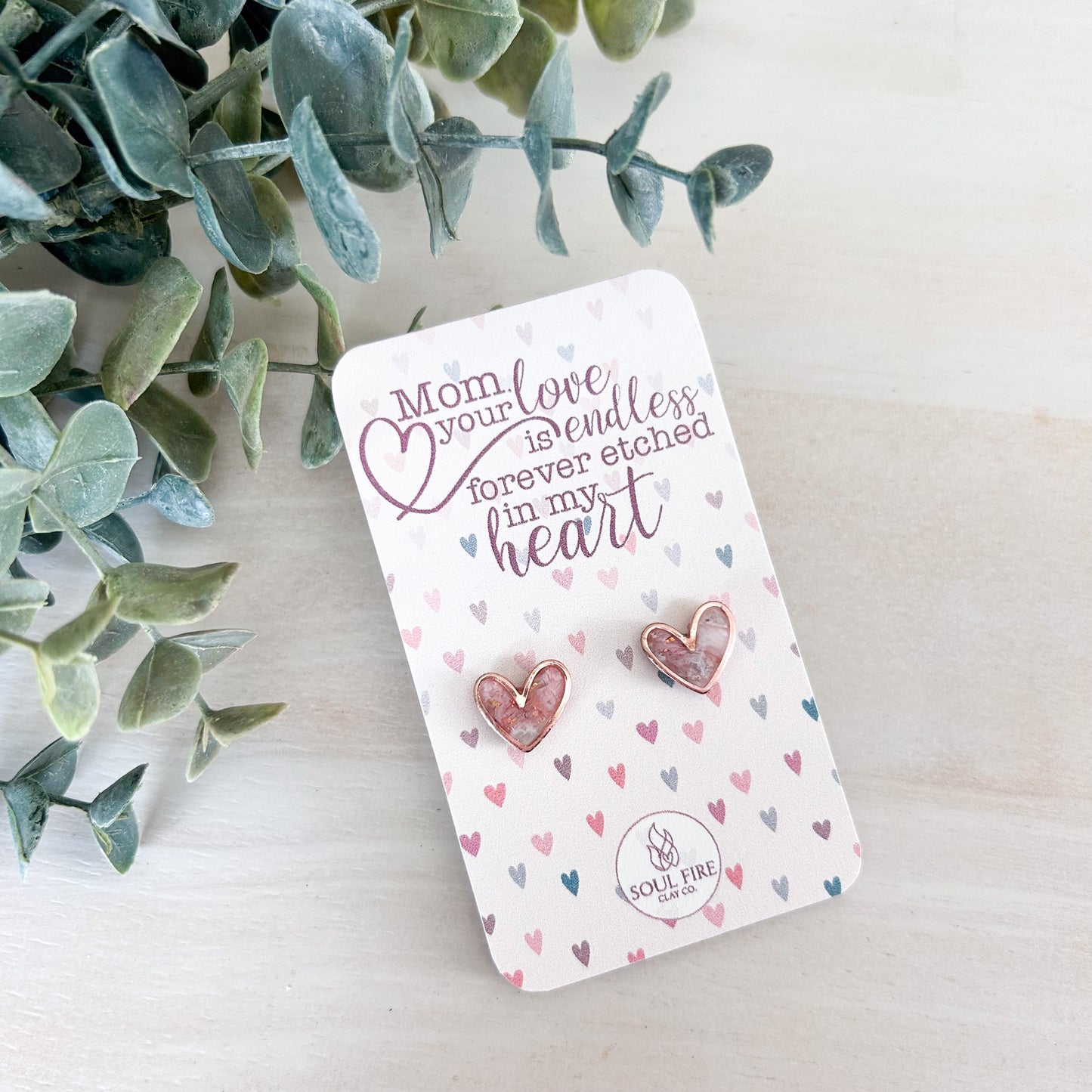 Mother’s Day Heart Studs - Statement Earrings