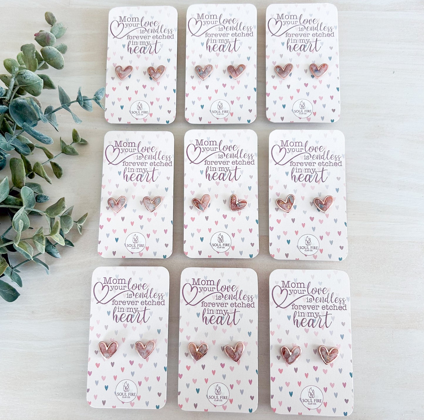 Mother’s Day Heart Studs - Statement Earrings