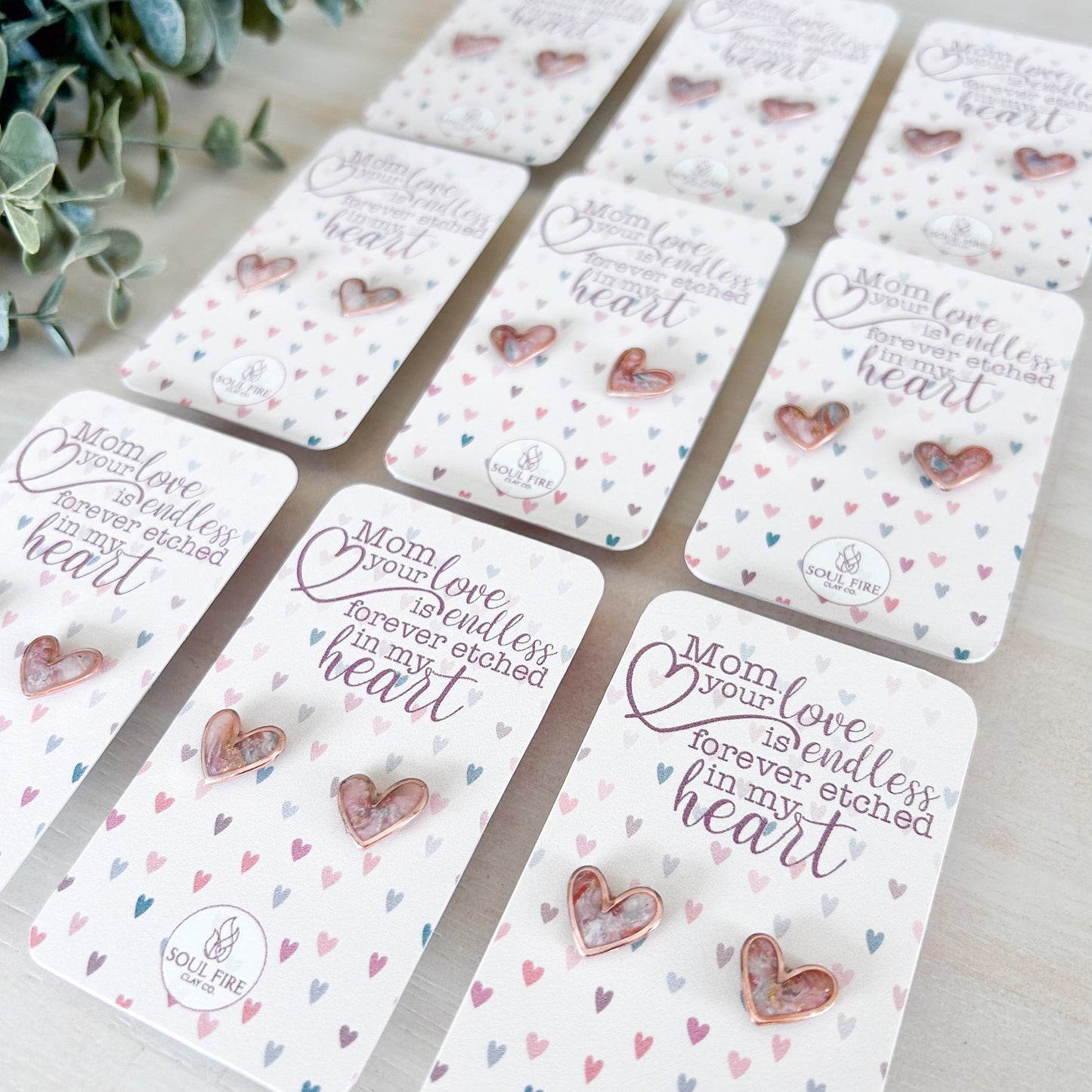 Mother’s Day Heart Studs - Statement Earrings