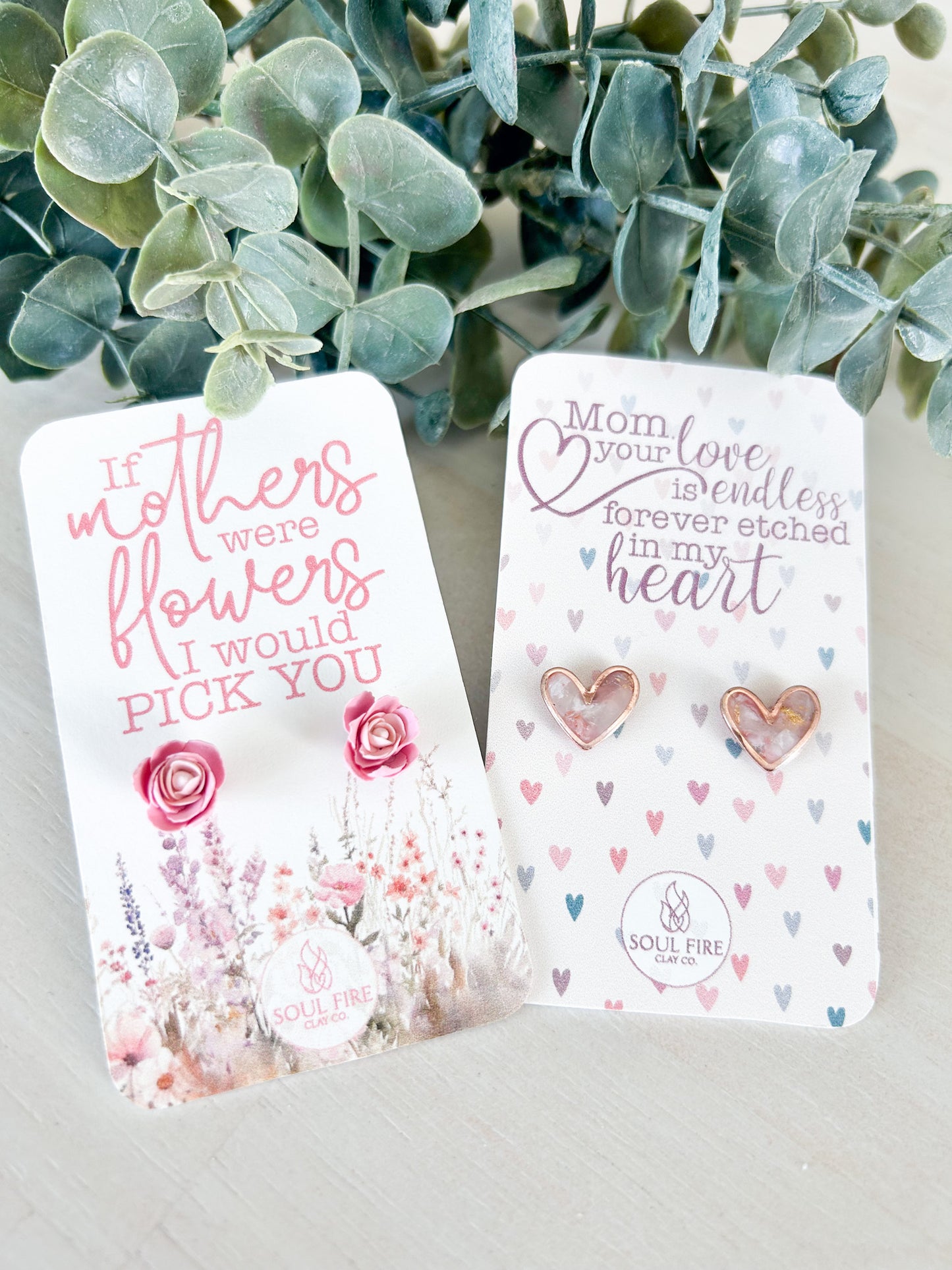 Mother’s Day Heart Studs - Statement Earrings