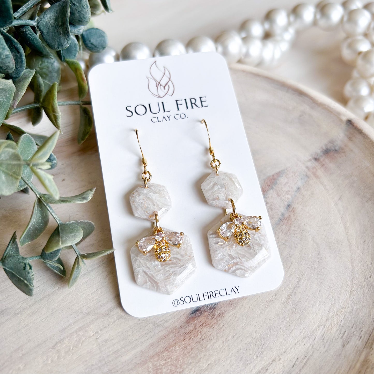 The Bee - Bridgerton Collection - Marbled Statement Earrings