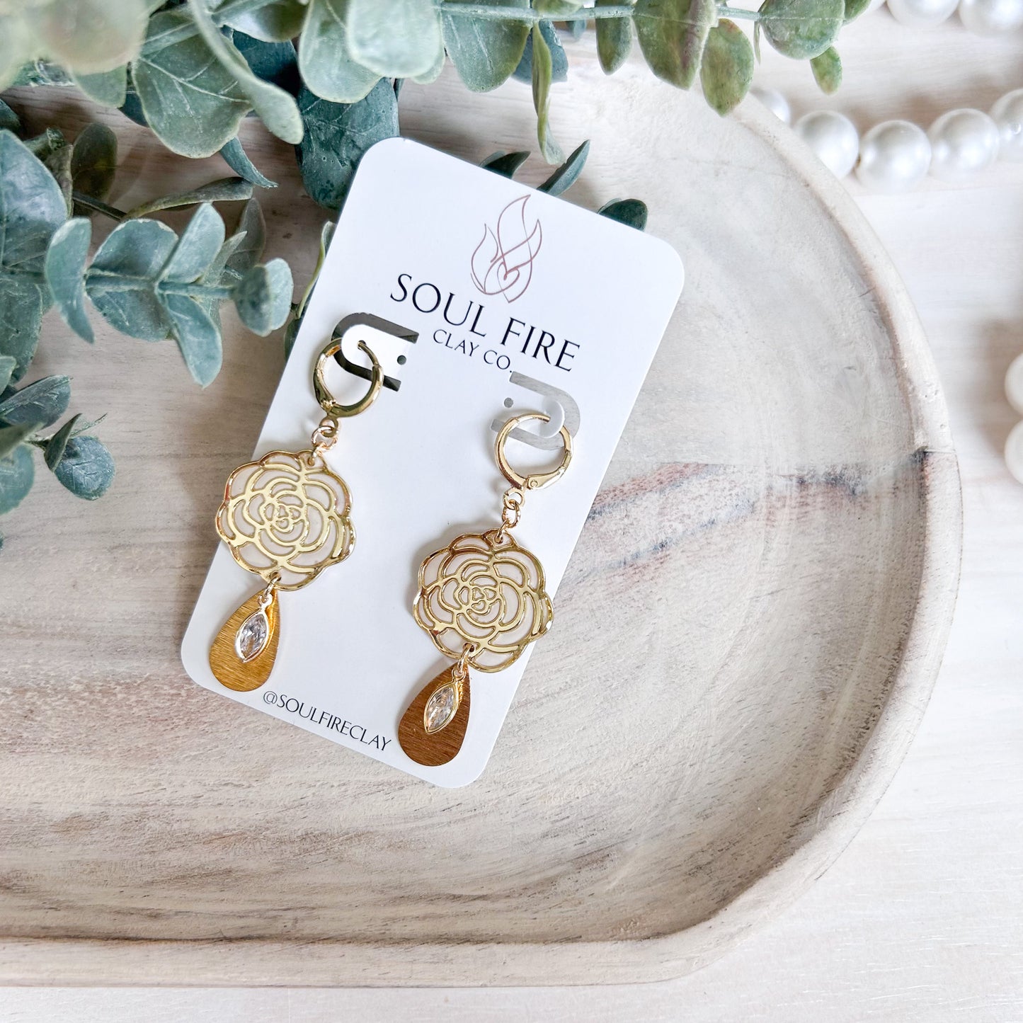 Queen Charlotte - Bridgerton Collection - Rose Statement Earrings