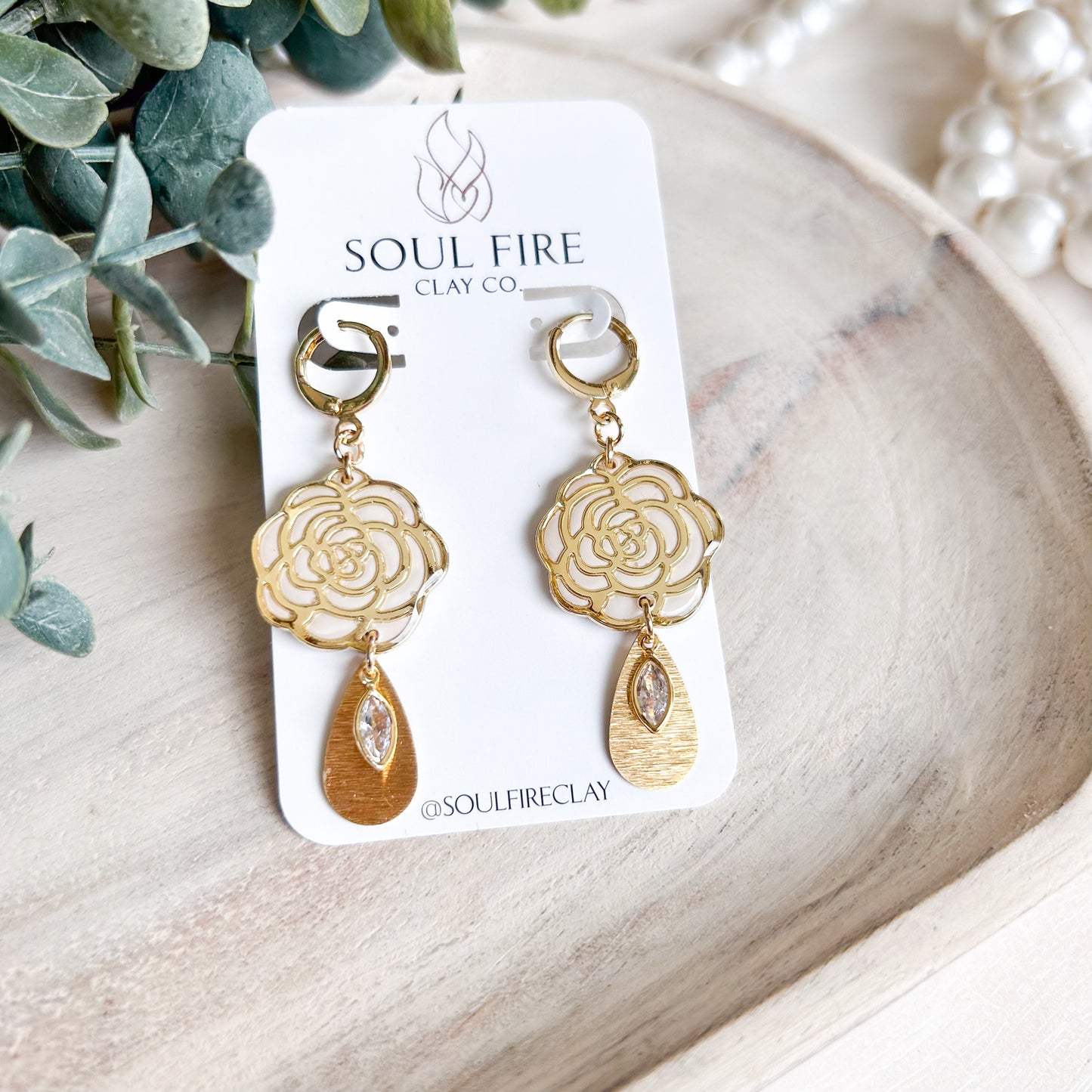 Queen Charlotte - Bridgerton Collection - Rose Statement Earrings