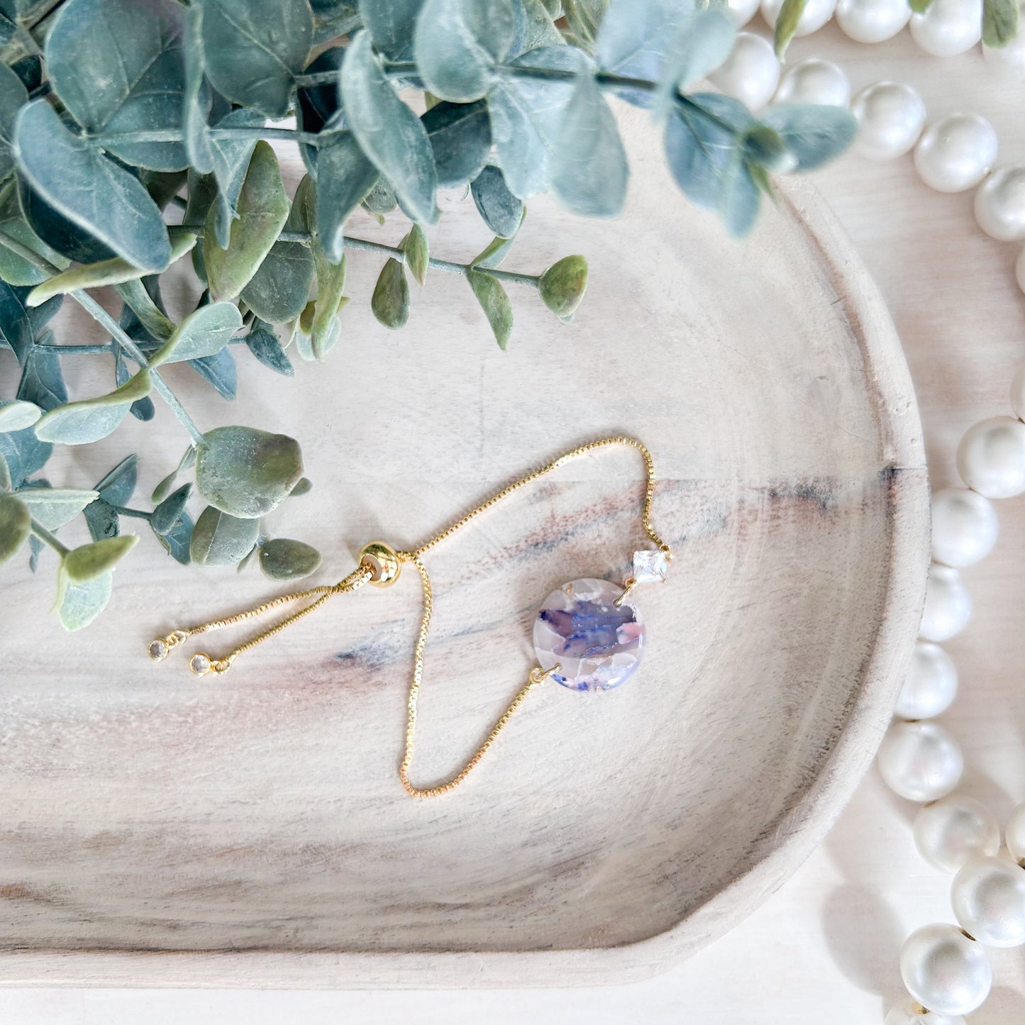 Bridgerton Collection - Marbled Circle Bracelet - Gold Chain