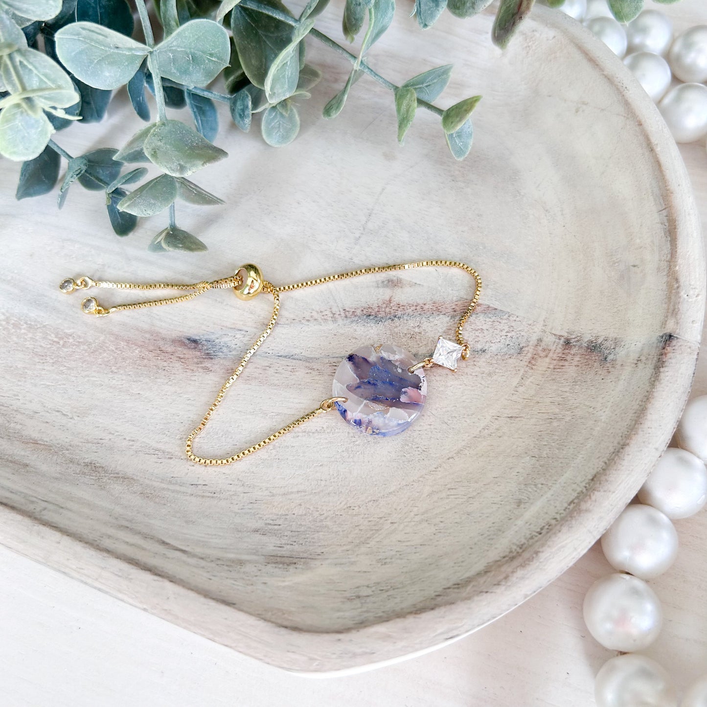 Bridgerton Collection - Marbled Circle Bracelet - Gold Chain