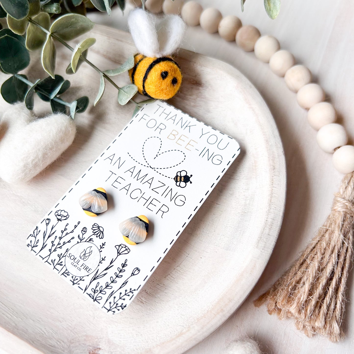 Bee - Educator Teacher Studs - Statement Earrings