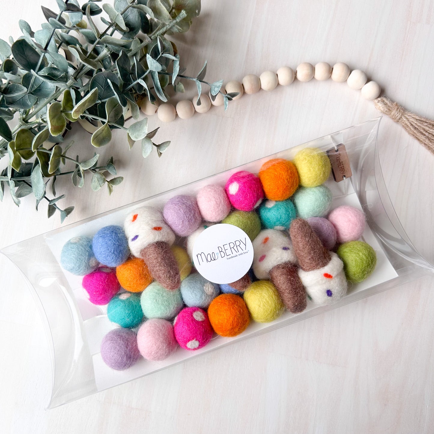 Rainbow Ice-cream Felt Garland