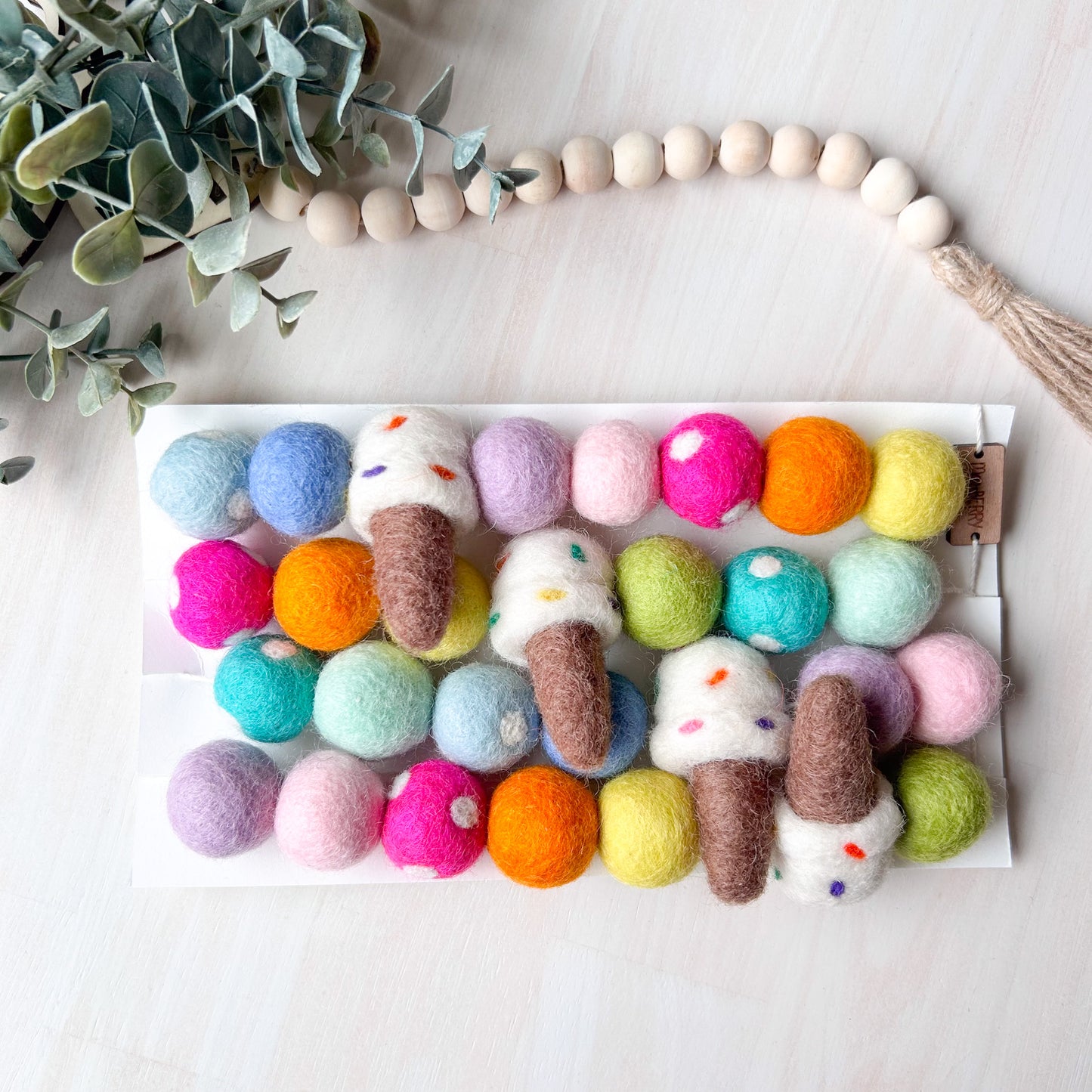 Rainbow Ice-cream Felt Garland