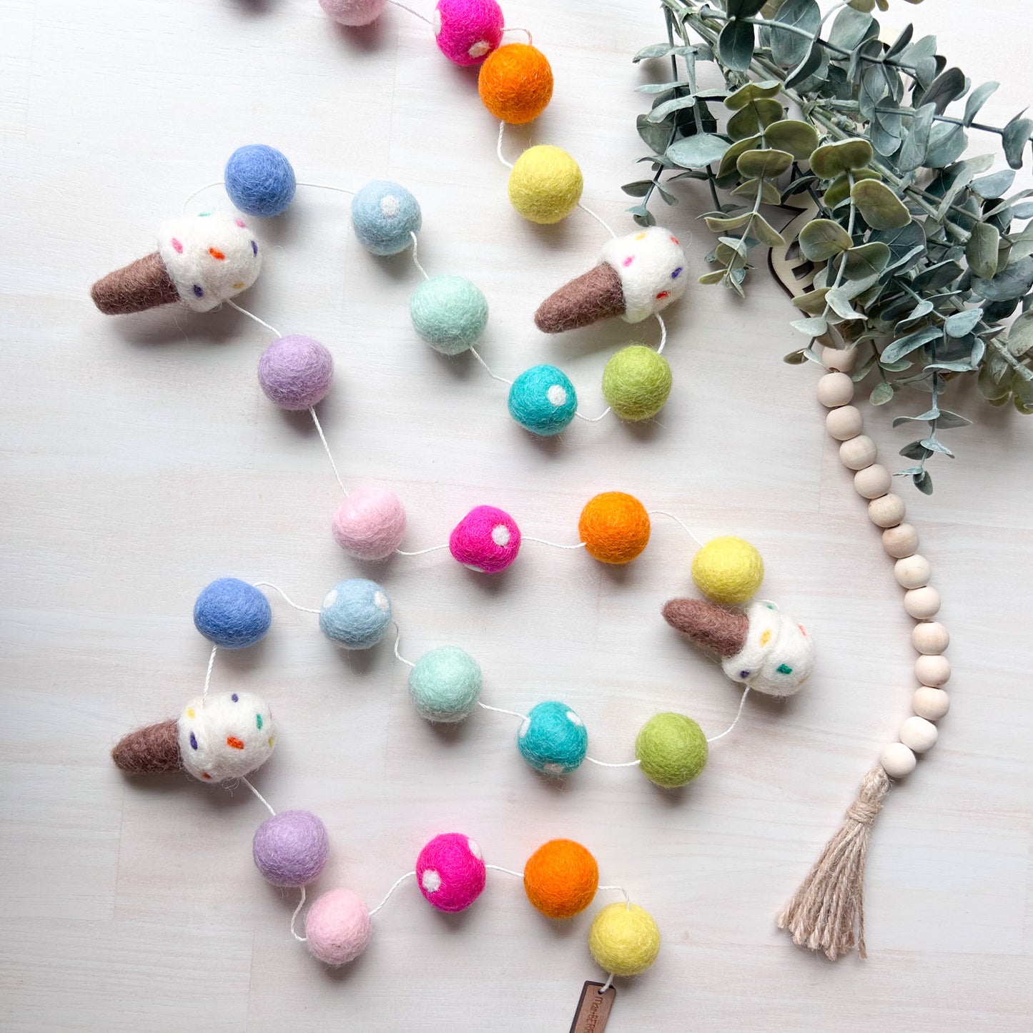 Rainbow Ice-cream Felt Garland