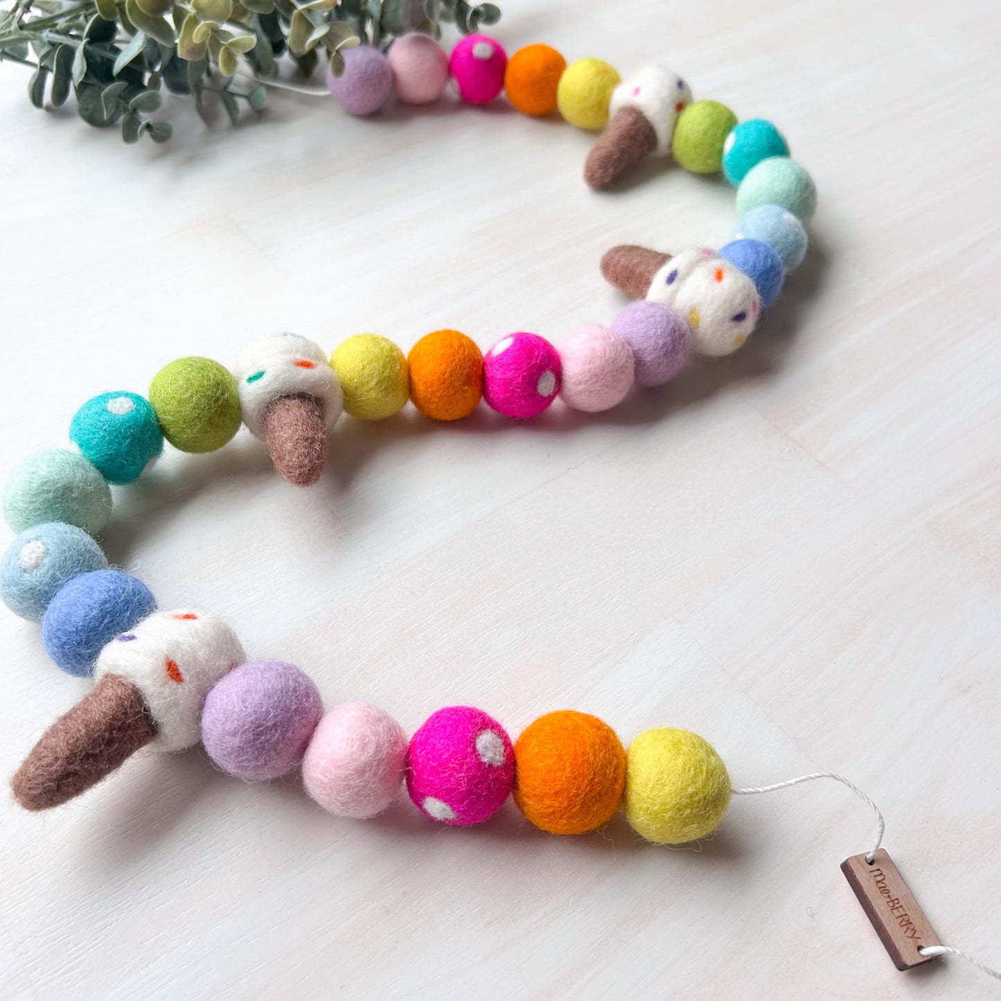 Rainbow Ice-cream Felt Garland