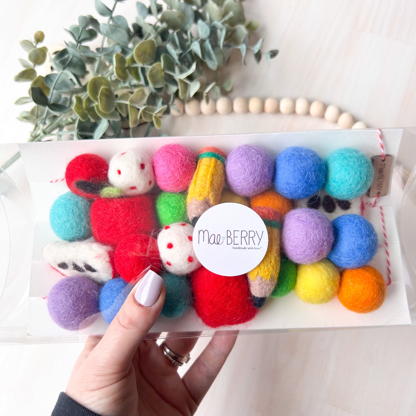 Rainbow Classroom Pencils & Apples Felt Garland