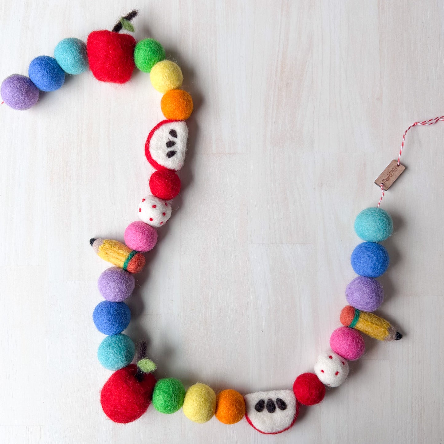 Rainbow Classroom Pencils & Apples Felt Garland