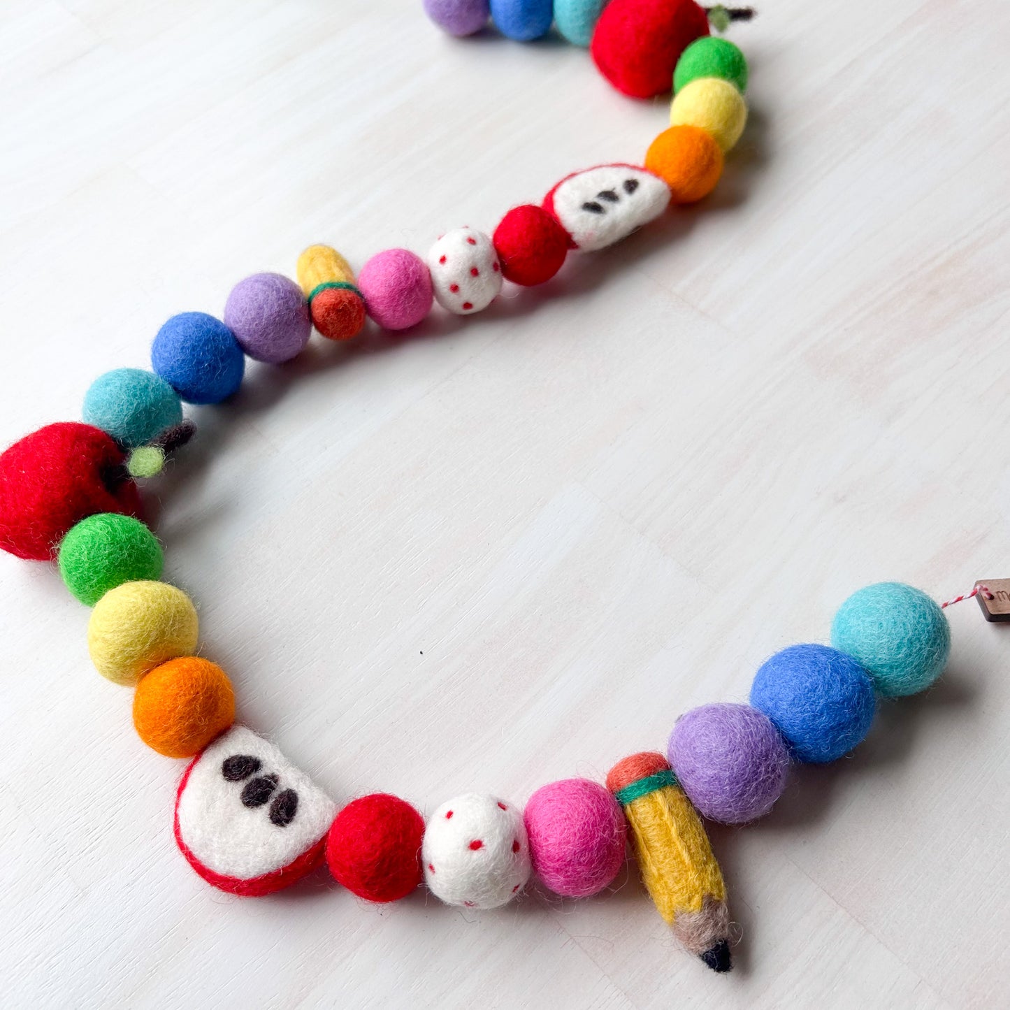 Rainbow Classroom Pencils & Apples Felt Garland