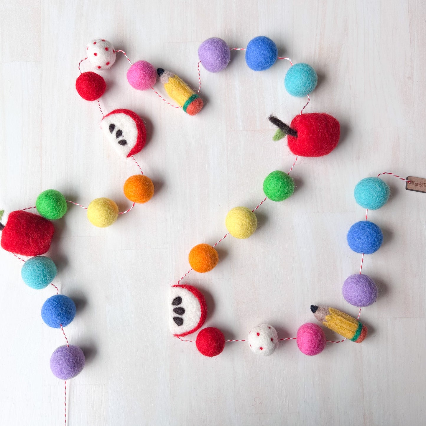 Rainbow Classroom Pencils & Apples Felt Garland