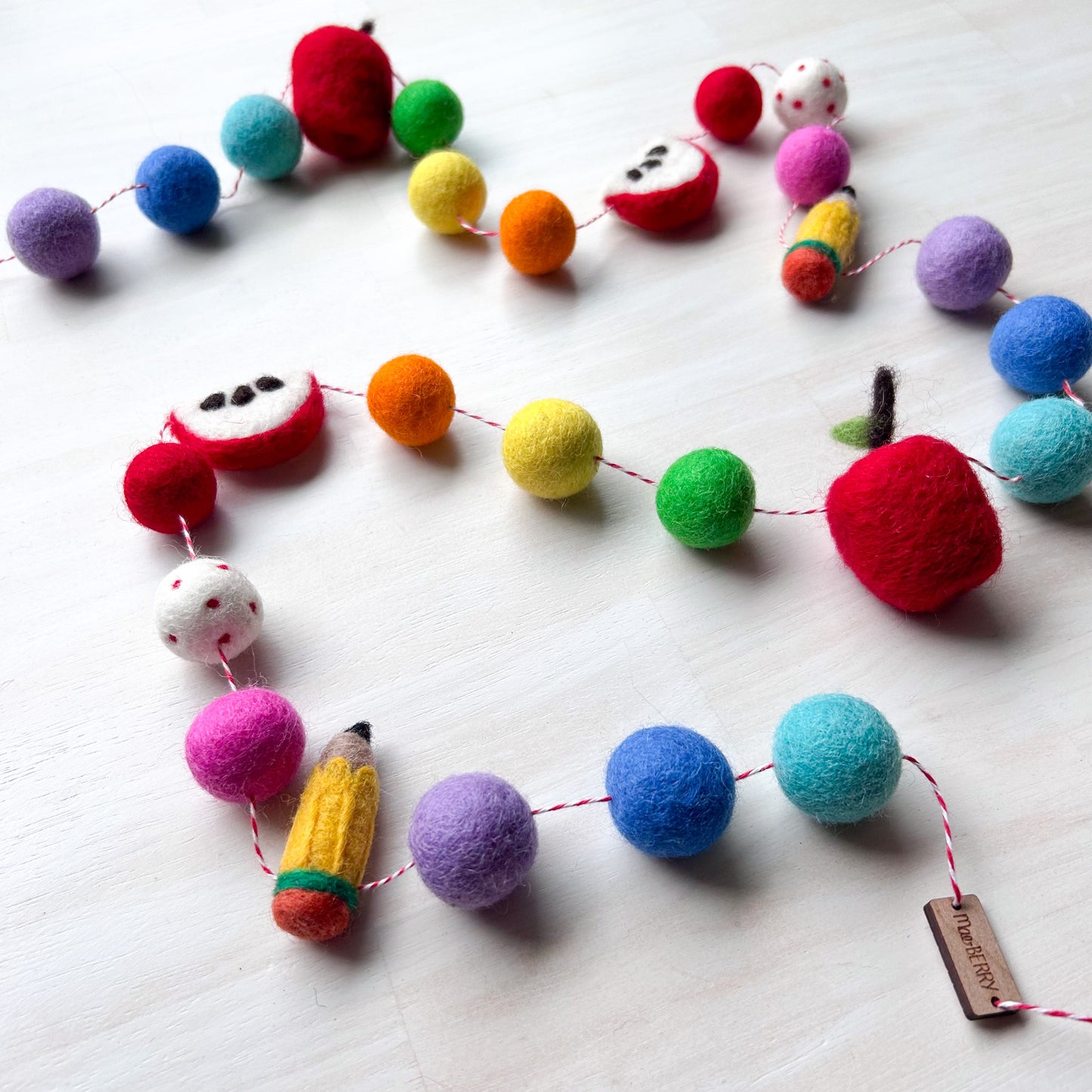 Rainbow Classroom Pencils & Apples Felt Garland
