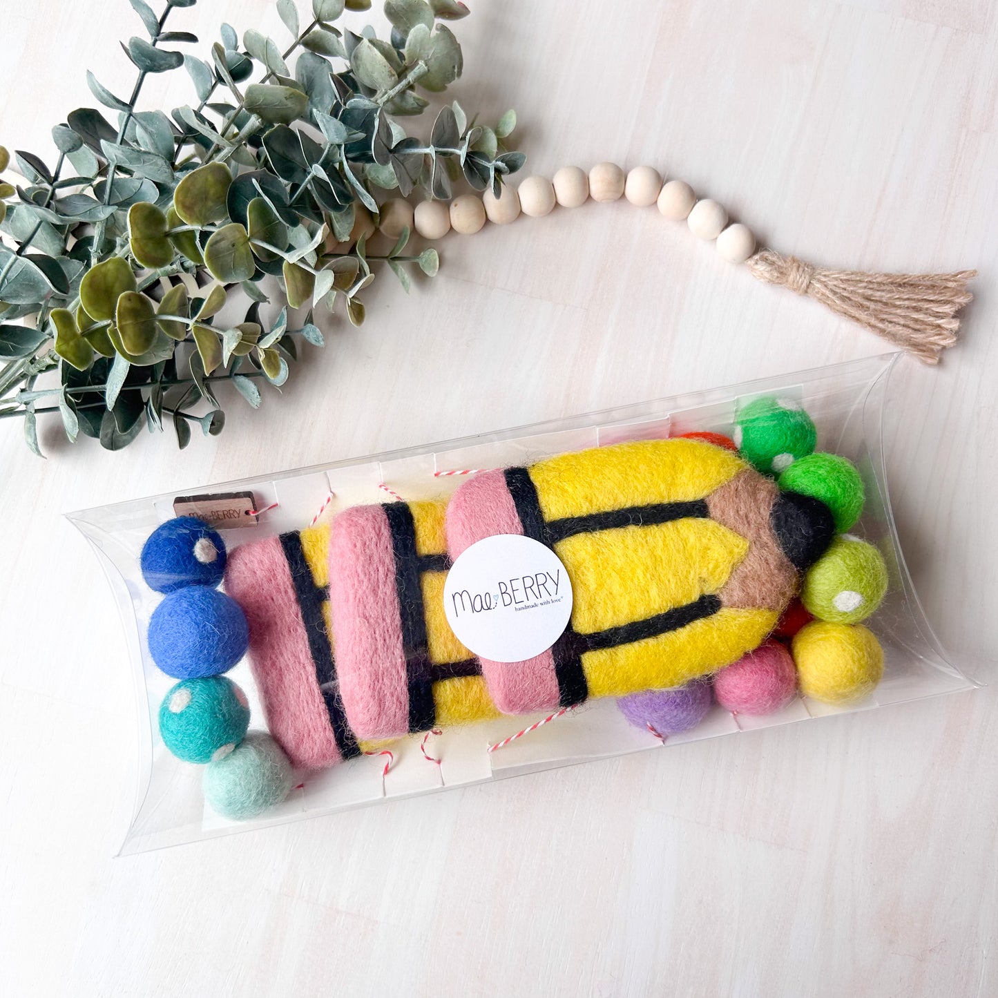 Rainbow Pencil Felt Garland