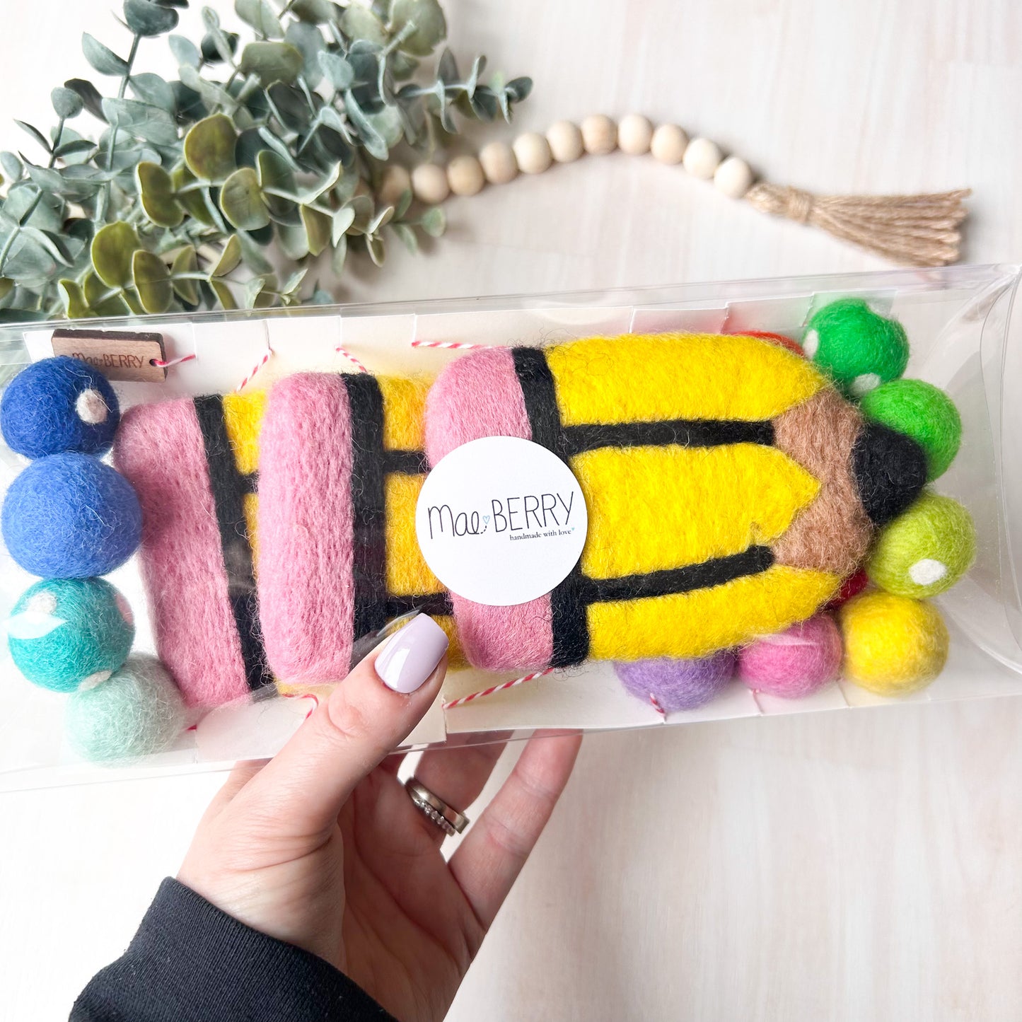 Rainbow Pencil Felt Garland