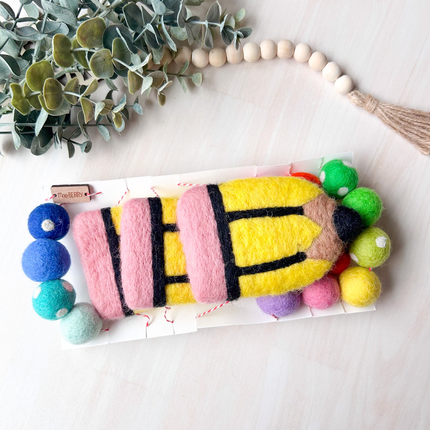 Rainbow Pencil Felt Garland