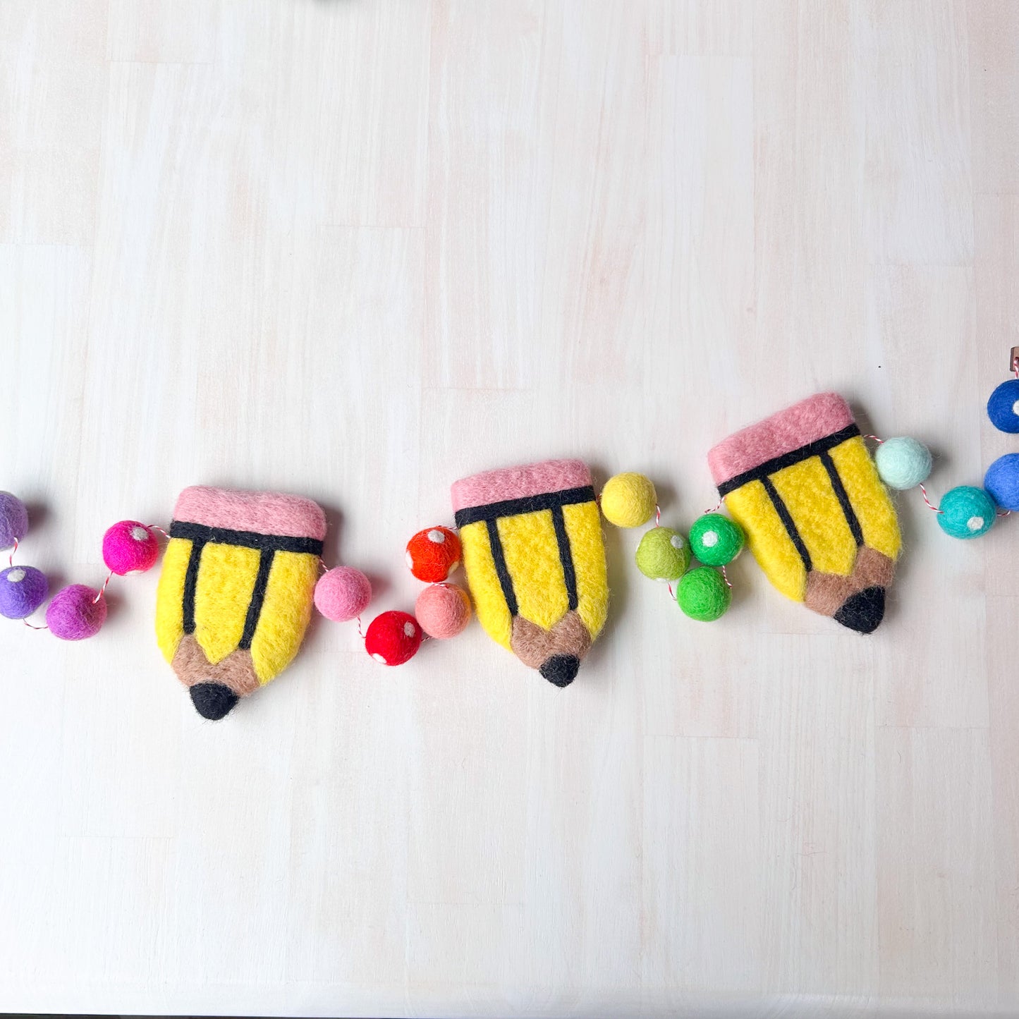 Rainbow Pencil Felt Garland