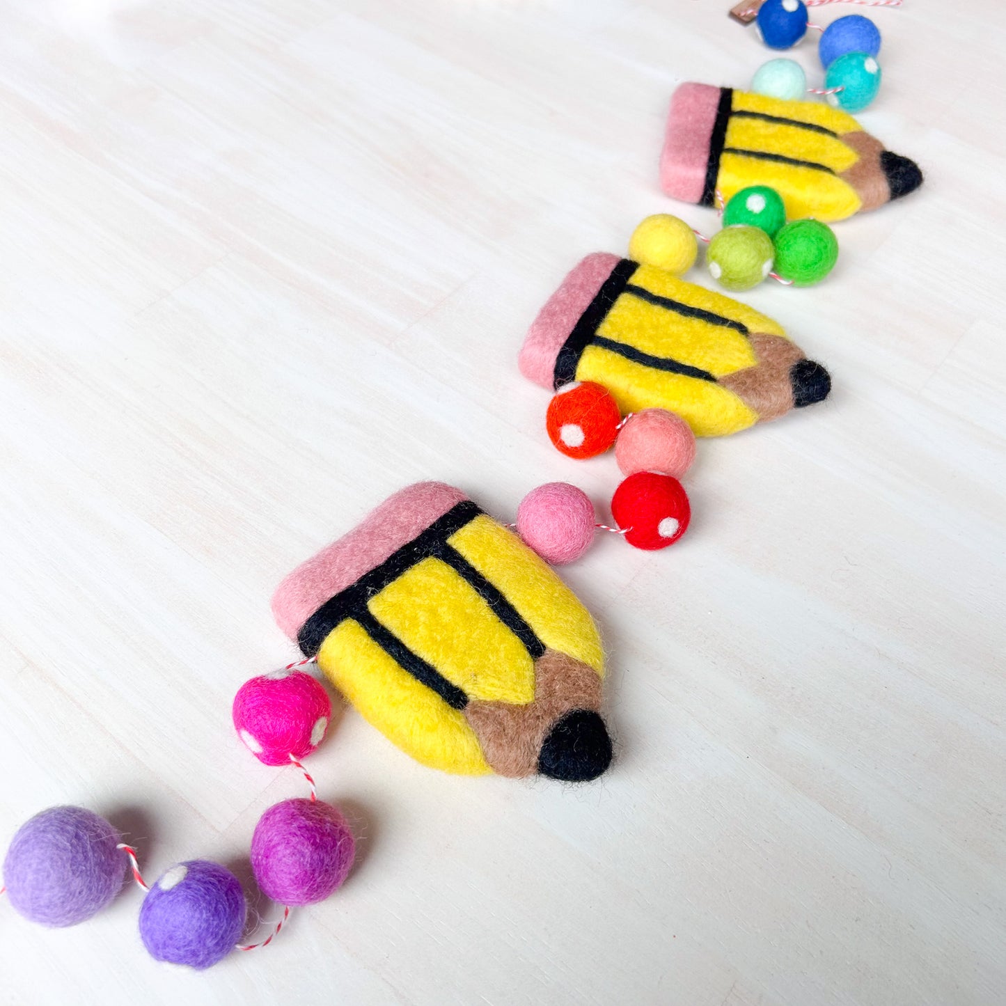 Rainbow Pencil Felt Garland