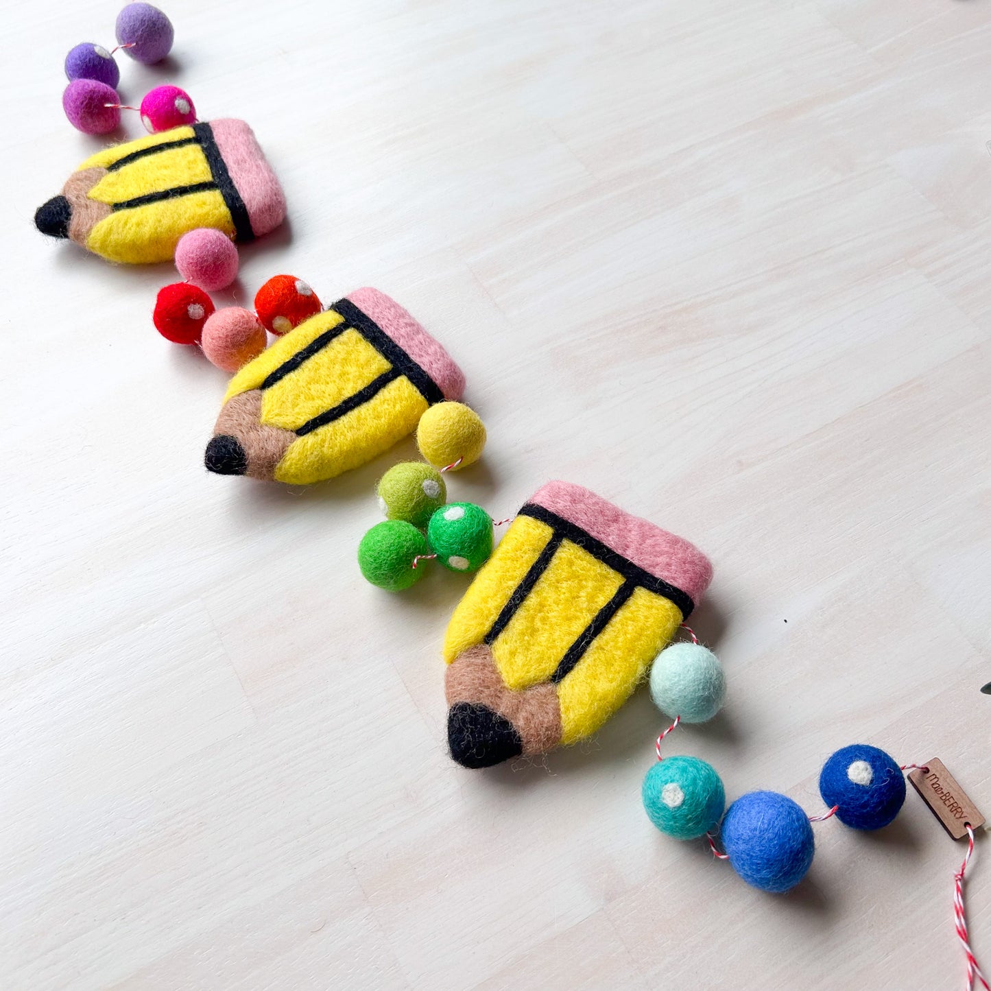 Rainbow Pencil Felt Garland