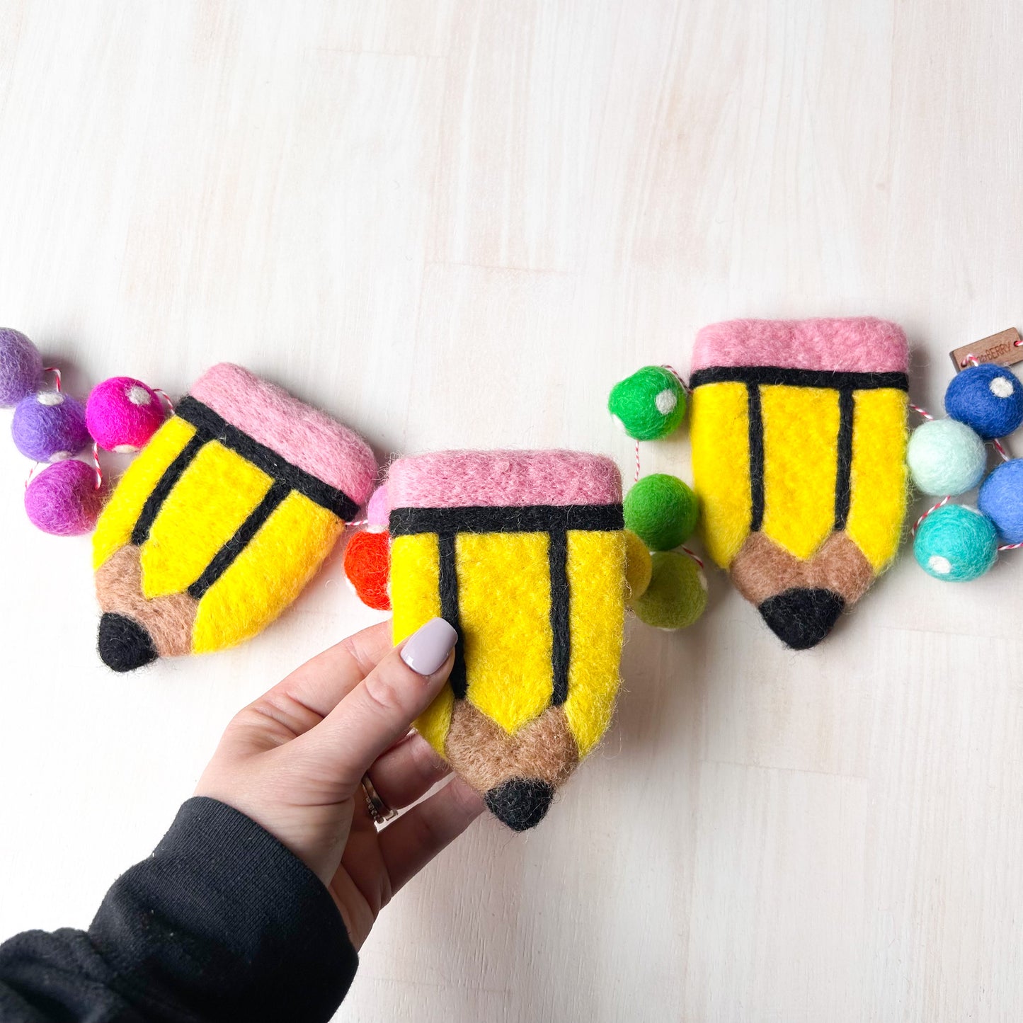 Rainbow Pencil Felt Garland