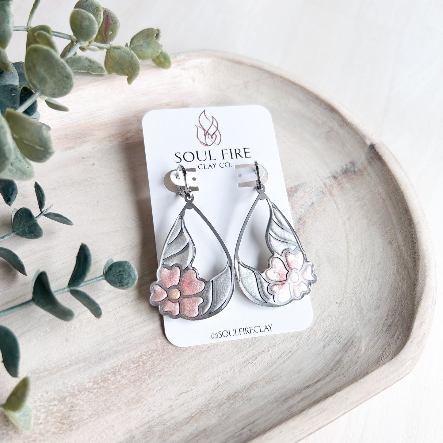 Winter Floral - Statement Earrings