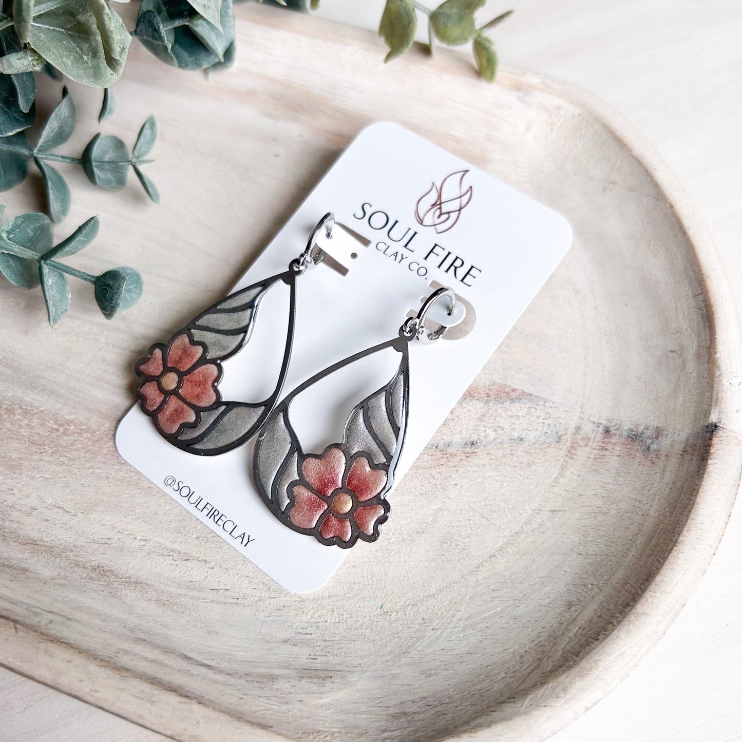 Winter Floral - Statement Earrings