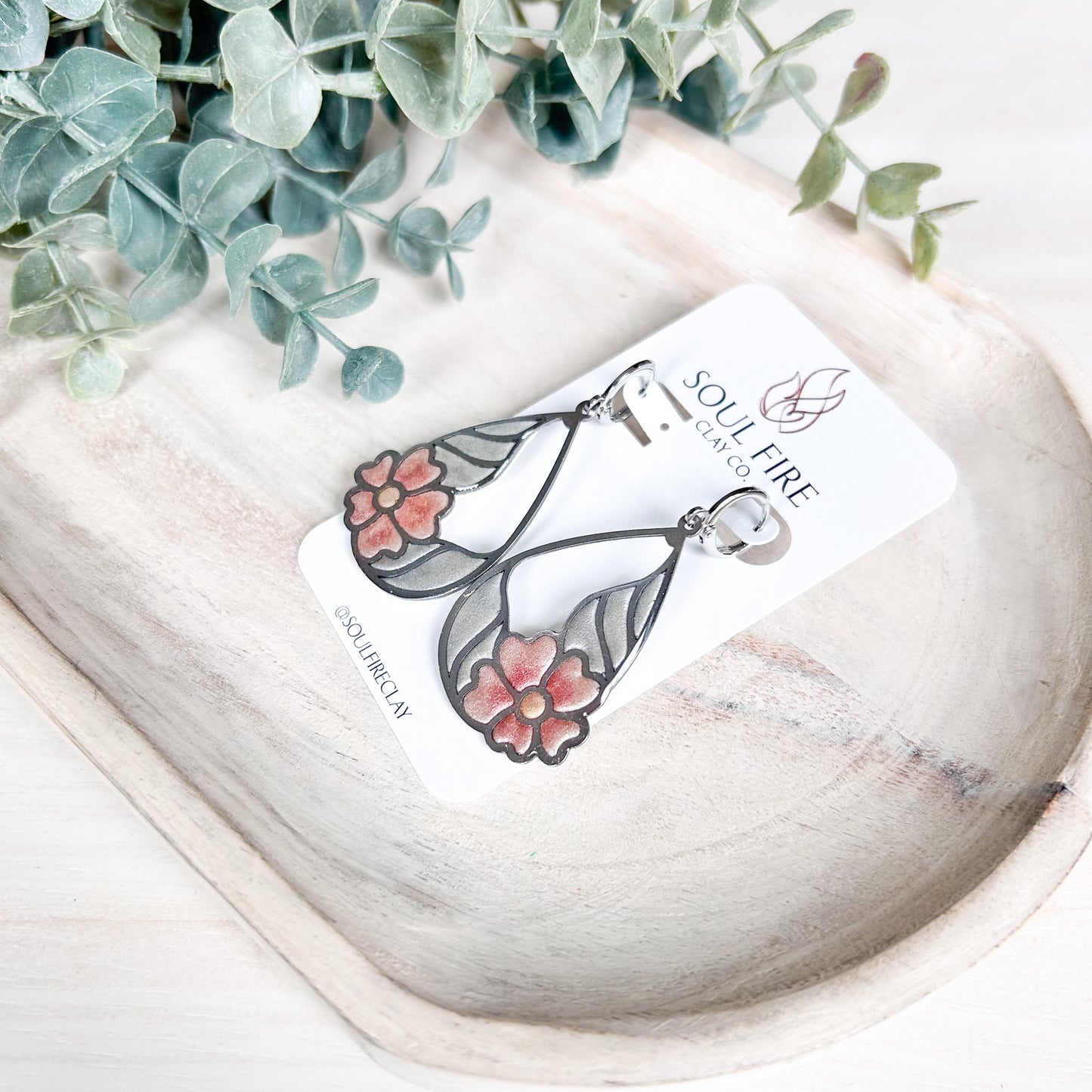 Winter Floral - Statement Earrings