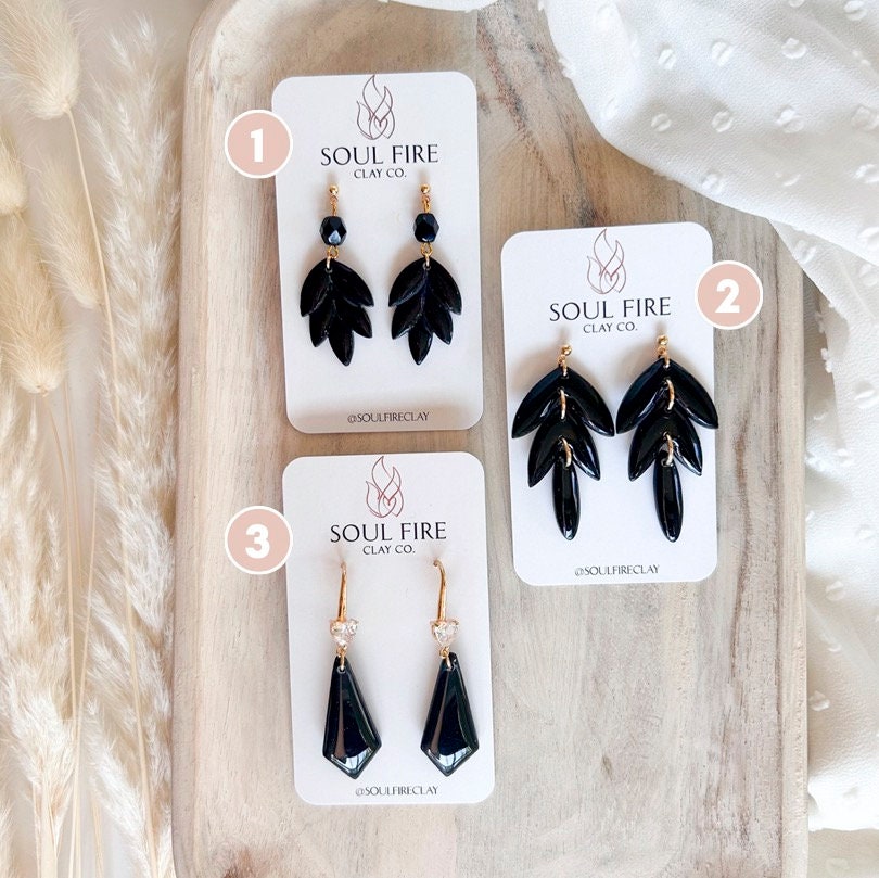 Black statement Earrings