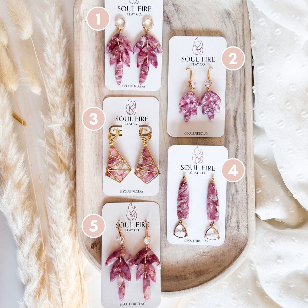 Maroon Marble statement Earrings
