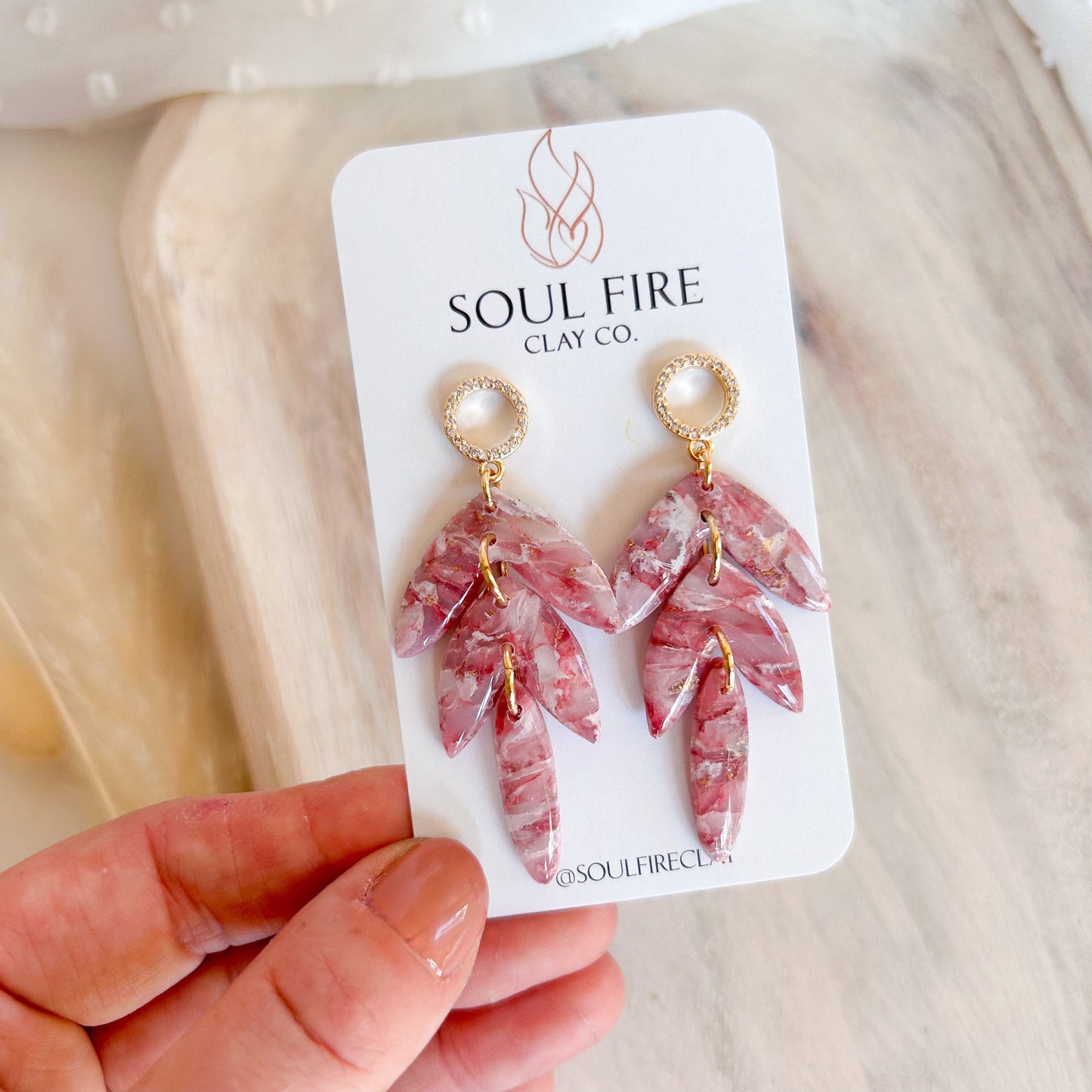 Maroon Marble statement Earrings
