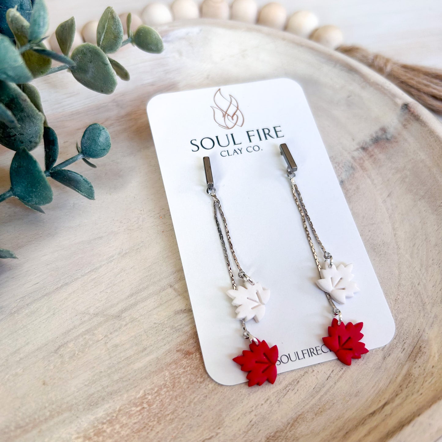 Canada day - maple leaf chains - statement Earrings