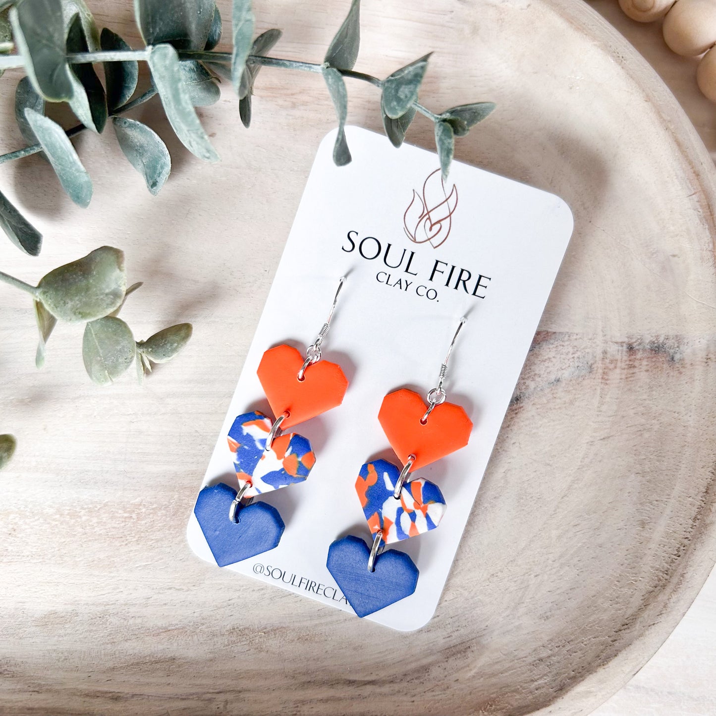 Edmonton Oilers - heart trio - Statement Earrings