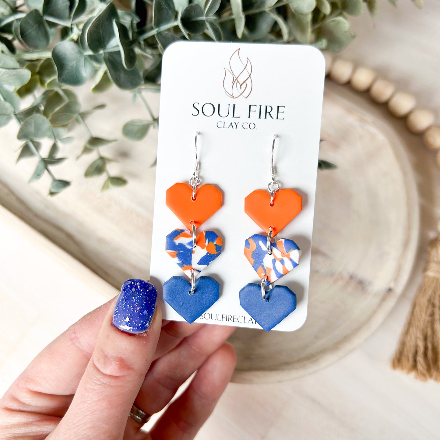 Edmonton Oilers - heart trio - Statement Earrings