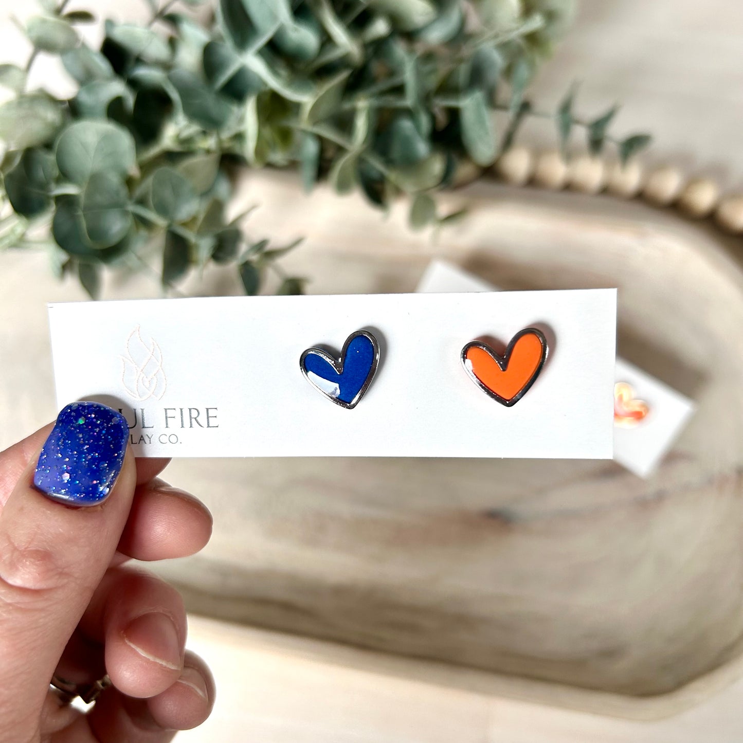 Edmonton Oilers - heart stud - statement Earrings