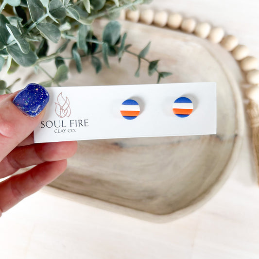 Edmonton Oilers - striped stud - Statement Earrings