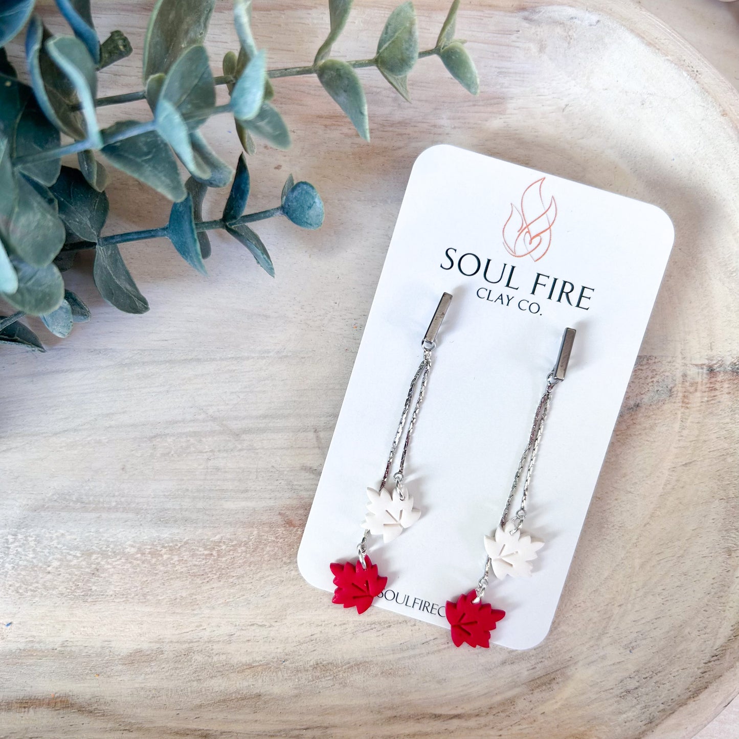 Canada day - maple leaf chains - statement Earrings