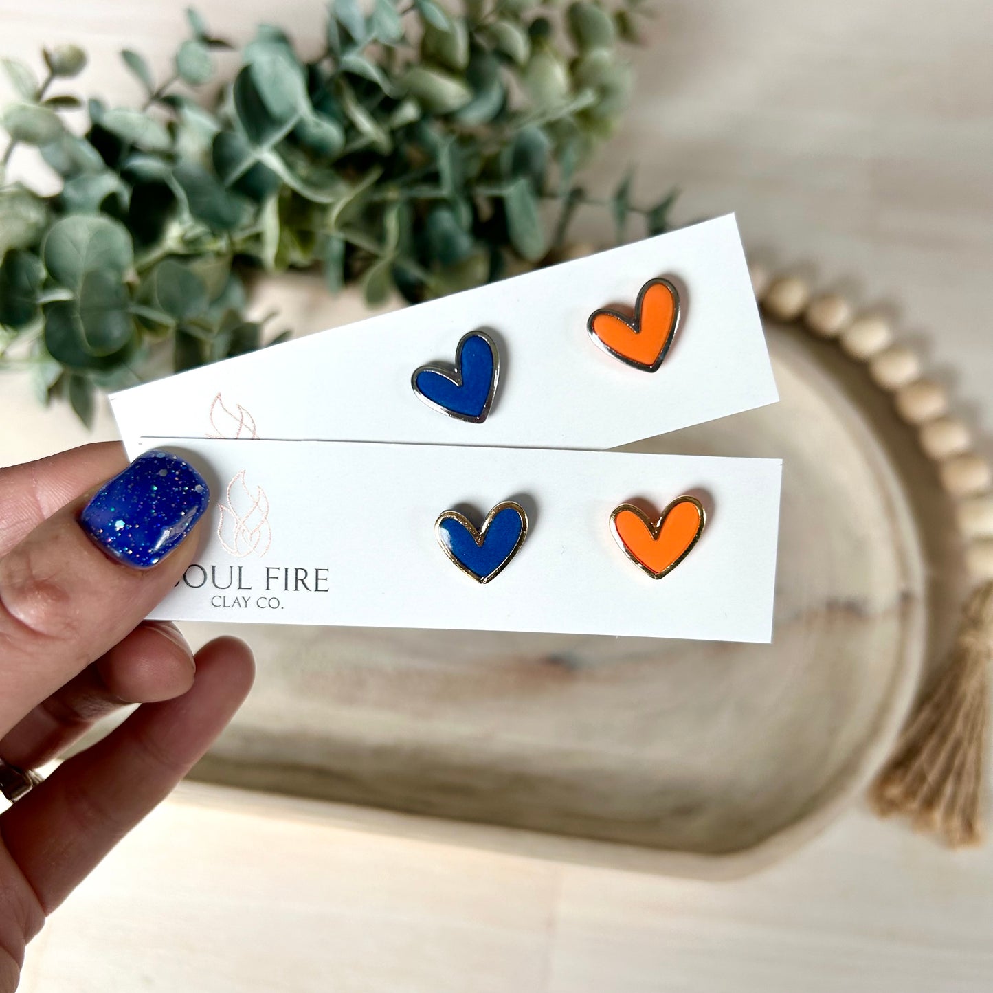Edmonton Oilers - heart stud - statement Earrings