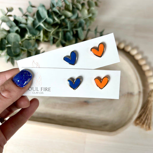 Edmonton Oilers - heart stud - statement Earrings