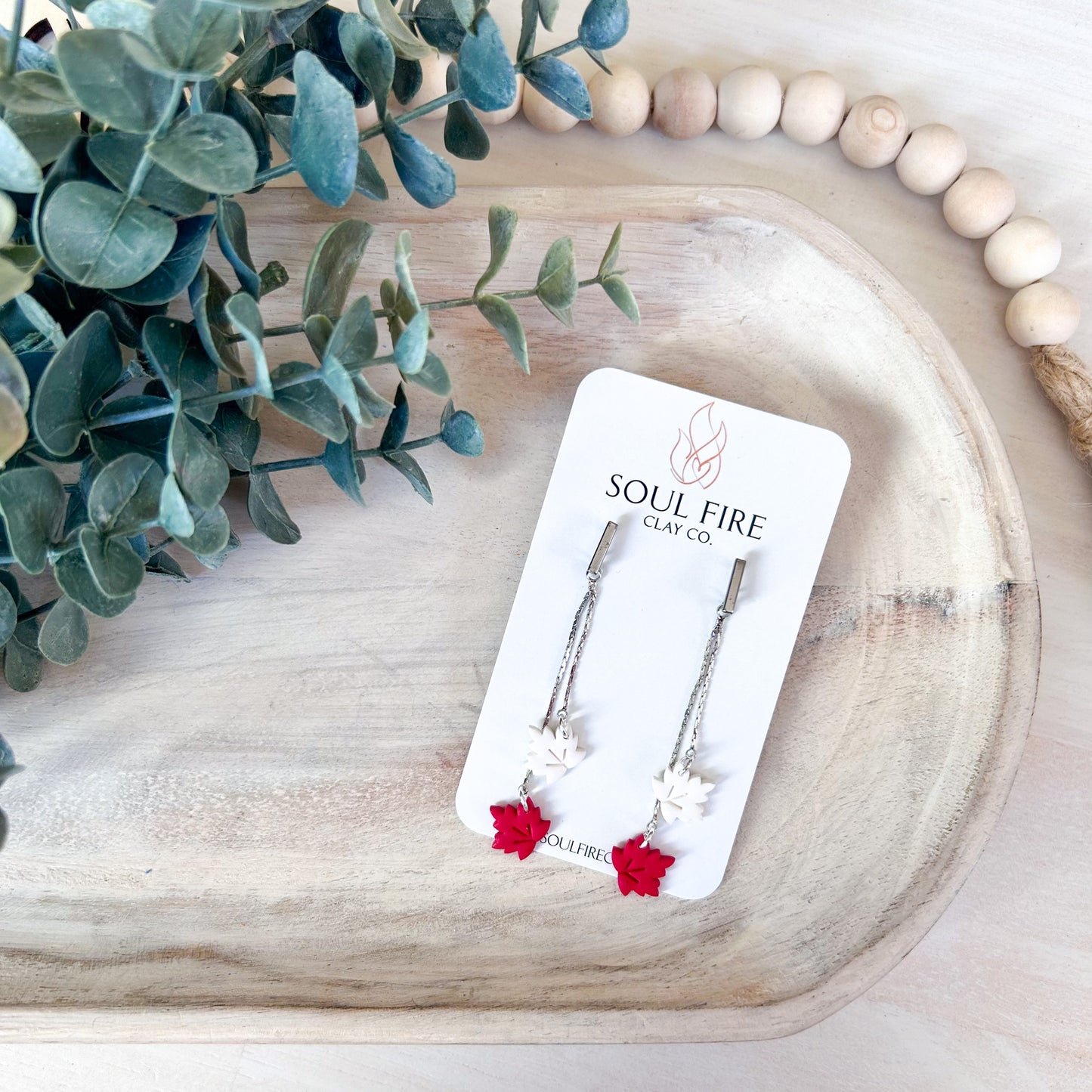 Canada day - maple leaf chains - statement Earrings
