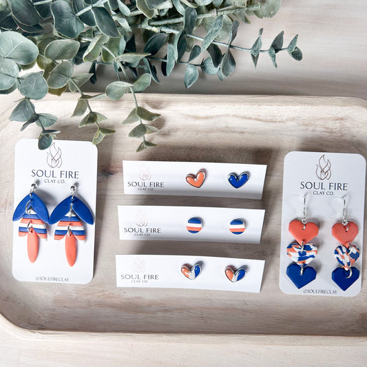 Edmonton Oilers (retro colours) - - Statement Earrings