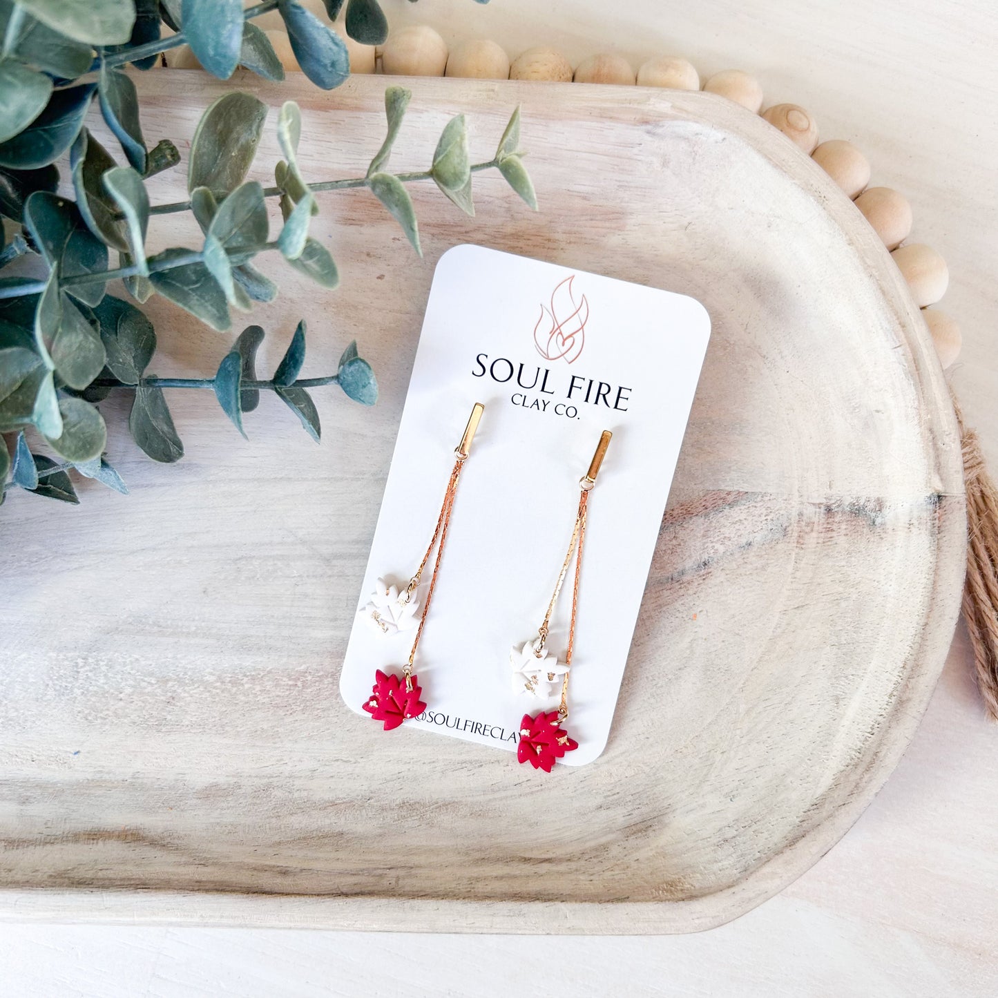 Canada day - maple leaf chains - statement Earrings