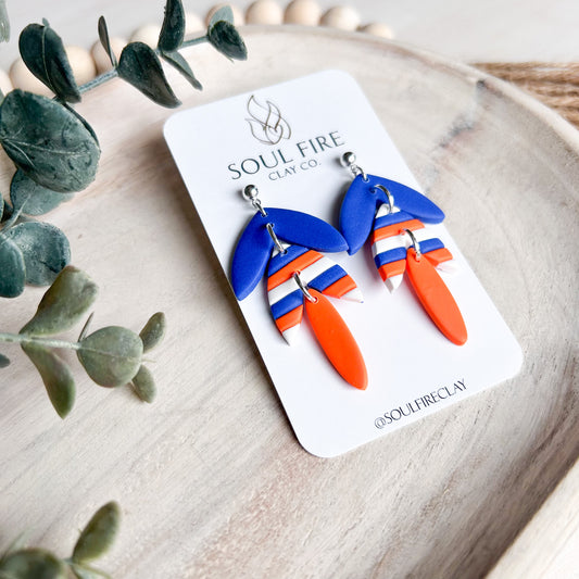 Edmonton Oilers - leaf drop - Statement Earrings