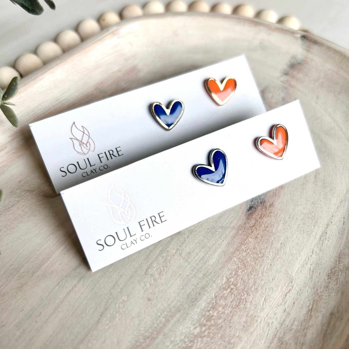 Edmonton Oilers - heart stud - statement Earrings