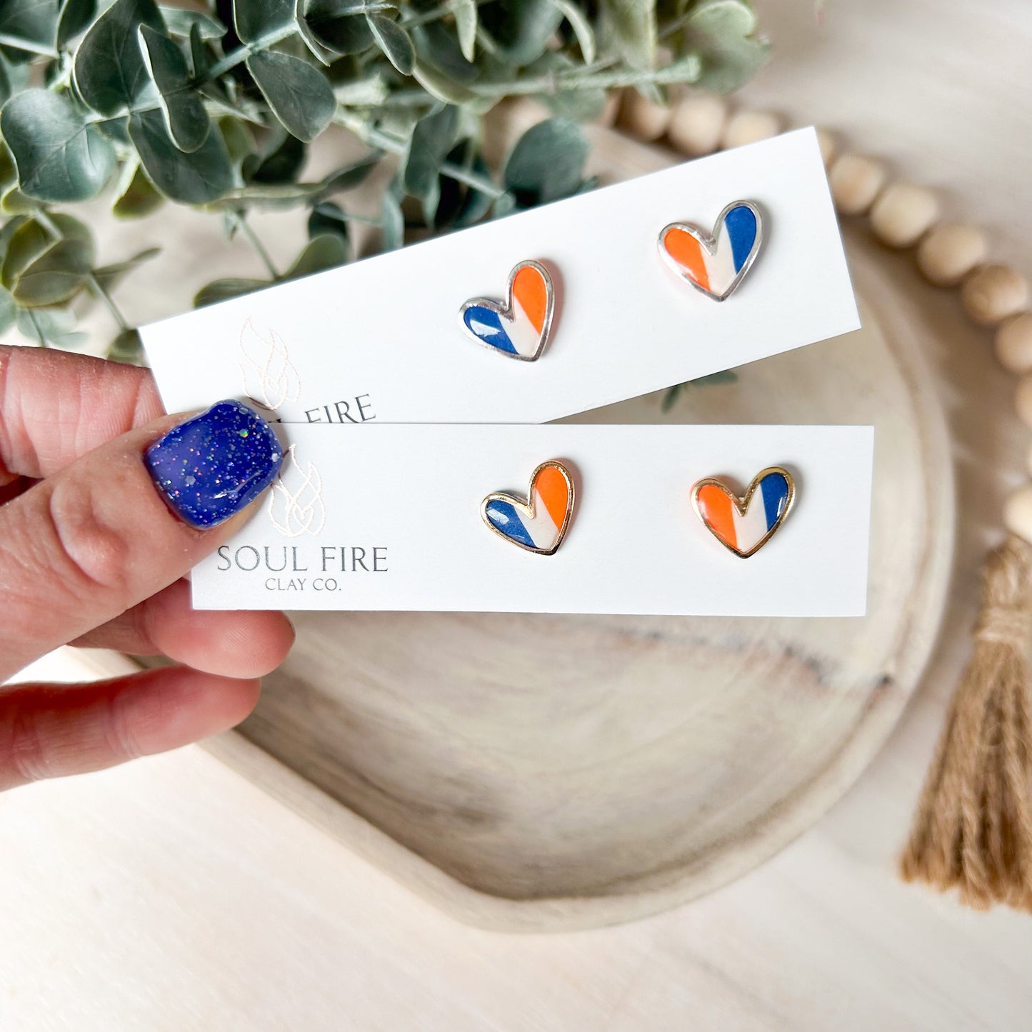 Edmonton Oilers - heart stud - statement Earrings
