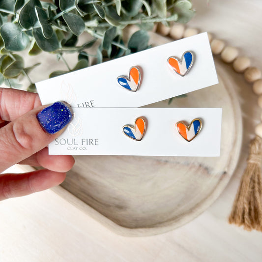 Edmonton Oilers - heart stud - statement Earrings