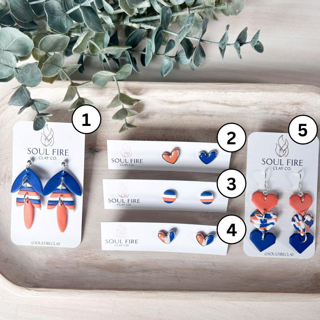 Edmonton Oilers (retro colours) - - Statement Earrings